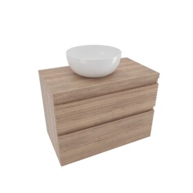 Koupelnová skříňka 2 zásuvková s krycí deskou Naturel Savona 78x53x44,8 cm dub Halifax mat SAVONA280DHD SAVONA280DHD