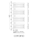 CERANO - Koupelnový elektrický radiátorový set Theo - L/P - 600W - černá matná - 1200x500 mm CER-680552