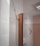Erga Paris, stabilizační vzpěra pro sprchové zástěny o tloušťce skla 8mm, délka max. 100% 150cm, růžové zlato matná, ERG-V02-PARIS-BAR-RG