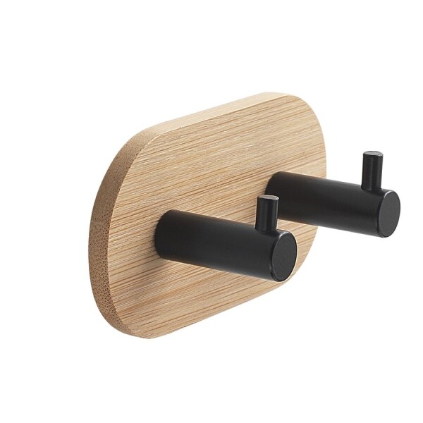 Gedy - HIMALAYA samolepící dvojháček, kulatý, černá/bambus 1127