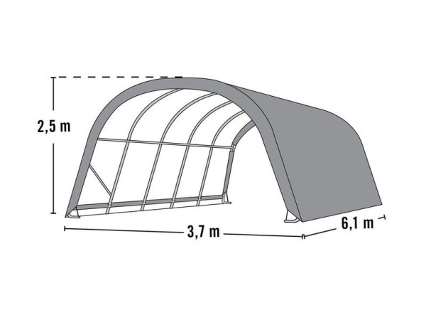 Plachtový přístřešek – ShelterLogic Run-In-Shed 3,7 × 6,1 m