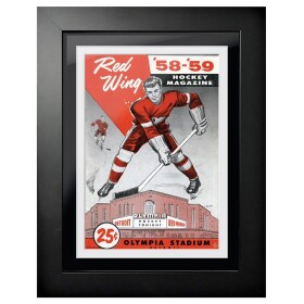 Mustang Obraz v rámu Detroit Red Wings NHL Program Cover Red Wing Magazine Olympia Stadium Player Rink