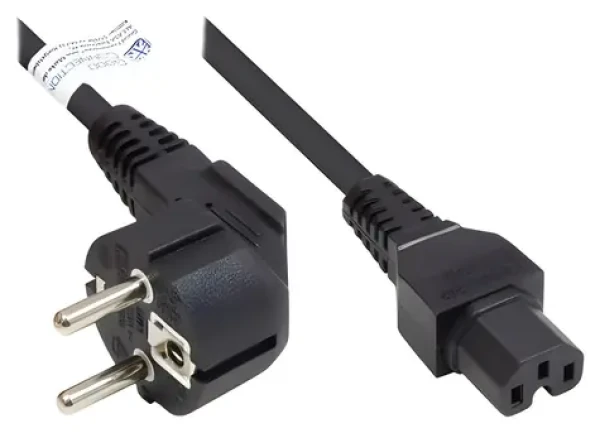 Good Connections černá / Napájecí kabel / vidlice CEE 7/7 (E+F) - C15 / 1 m / 10 A (P0150-S010)