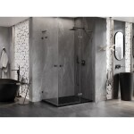 MEXEN/S - Lunar L Duo sprchový kout dveře křídlové pravá 105 x 95, transparent, grafit kartáčovaná 834L-105P-095L-66-00