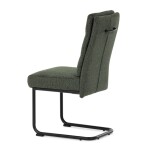 Židle jídelní, taštičkové pružiny v sedáku, madlo na opěráku, zelená látka, černý kov