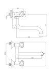 INVENA - Umyvadlová/dřezová baterie MODENA, 20cm otočný výtok typu S BC-11-F0S-L