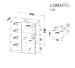 Komoda Lorento L6 Barva korpusu: Dub nash / bílá