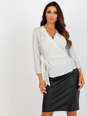 Dámská halenka LK BZ 507364.87P Ecru s třpyt kamínky - FPrice ecri(krémová) 42/XL