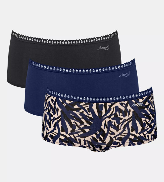 Dámské kalhotky GO Crush Short C3P - BLUE - modré M008 - SLOGGI BLUE XXL