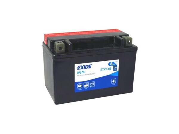 Baterie motocyklová 12V/8Ah EXIDE ETX9-BS - rozbaleno
