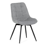 Židle jídelní, šedá látka, černý kov, otočný mechanismus 90°/90° (L/P) - funkce reset