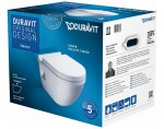 DURAVIT - Starck 3 Závěsné WC se sedátkem SoftClose, bílá 42000900A1