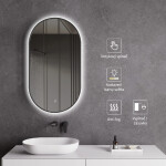 CERANO - Koupelnové LED zrcadlo Valto, kovový rám - černá matná - 40x60 CER-NT8144D-40X60