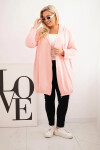 Dámská mikina Plus Size bavlněná s kapucí a zipem pudrově růžová UNI