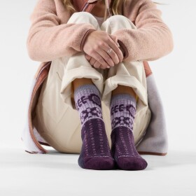 Dámské merino ponožky SMARTWOOL Women's Everyday Cozy Retro Sunflower Cr, Purple Iris velikost: 38-41 (M)