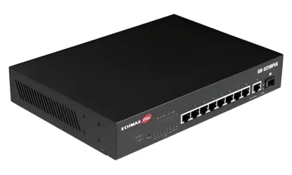 Edimax GS-5210PLG / 10-port Managed Switch / 10/100/1000 Mbps / 8× PoE+ (30W) / 100W budget / 1× SFP / 19" Rackmount (GS-5210PLG)