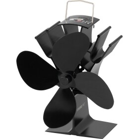 STREND PRO 254708 Krbový ventilátor stojanový – poháněný teplem, 4-lopatkový, černý