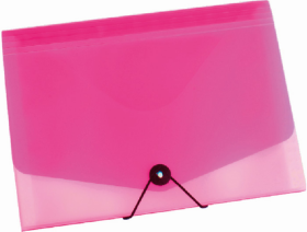 Organizér na dokumenty gumou A4 Opaline čirá-růžová,