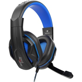 Steelplay HP41 Gaming Sluchátka Over Ear kabelová stereo černá/modrá regulace hlasitosti, Vypnutí zvuku mikrofonu