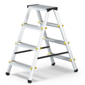 Schůdky oboustranné hliníkové 2×4 příčky, nosnost 150kg, PROFI, J.A.D TOOLS