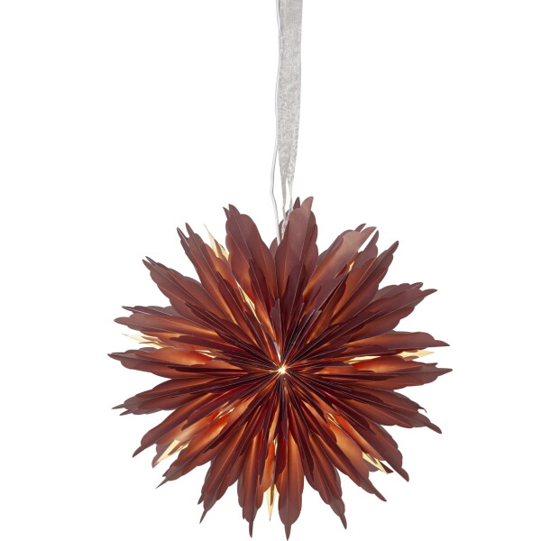 STAR TRADING Závěsná svítící hvězda Dis Red 45 cm, červená barva, papír