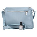 Stylová dámská kožená crossbody Robertina, světle modrá new