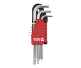 YATO Sada nástrčných klíčů inbus s kuličkou (9 ks) extradelší / 1.5 - 10 mm / Délka 90-225 mm / CrV 6150 (YT-0506)