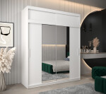 Šatní skříň Abi T1 s nástavcem Barva korpusu: Bílá, Rozměry: 250 cm, Dveře: Dub artisan