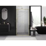 MEXEN - Exo sprchové dveře křídlové90, transparent, zlatá 8182-090-000-50-00