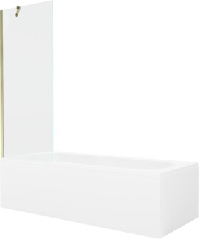 MEXEN/S - Vega obdélníková vana 180 x 80 cm s panelem + vanová zástěna 70 cm, transparent, zlatá 550118080X9507000050