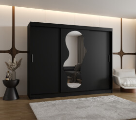 Šatní skříň Abi Ultra Rozměry: 250 cm, Barva korpusu + barva dveří: Černá + Černá