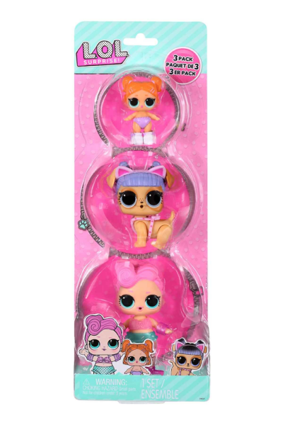 L.O.L. Surprise! 3balení – Panenka, Zvířátko a Miminko - MGA