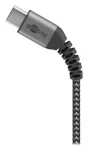 Goobay 49297 Space Grey/Silver / Datový kabel / USB-C - USB-A / textilní opláštění / kovové konektory / 2m (49297)