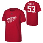 Outerstuff Dětské tričko Moritz Seider #53 Detroit Red Wings NHL Flat Name & Number Short Sleeve Cotton Velikost: Dětské M (136 – 152)