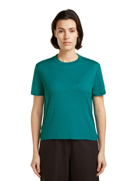 Dámské merino triko s krátkým rukávem ICEBREAKER Wmns 150 Tech Lite III SS Crop Tee, Tidal Teal velikost: M