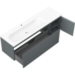 MEXEN/S - Orio koupelnová skříňka 160 cm s umyvadlem Vela levá, 1S, 1D, grafit mat/bílá mat 91A13-16047-3-BBFF66-W23L01