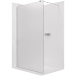 CERANO Sprchová zástěna Walk-in Onyx Round L/P - 8 mm - kulatá vzpěra - chrom, mléčné sklo - 100x200 cm