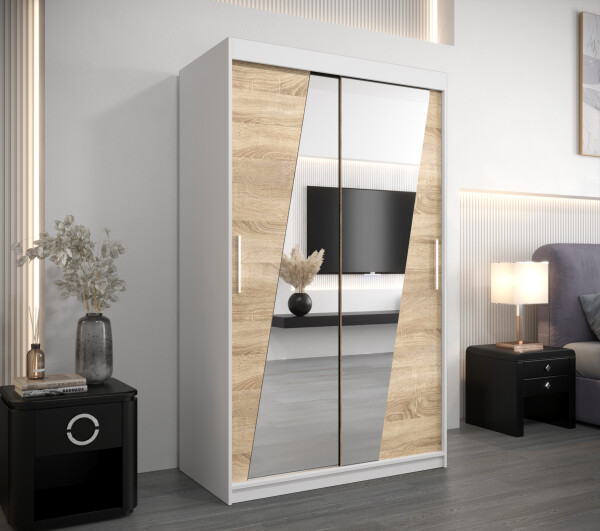 Šatní skříň Abi R0 Barva korpusu: Bílá, Rozměry: 120 cm, Dveře: Dub sonoma