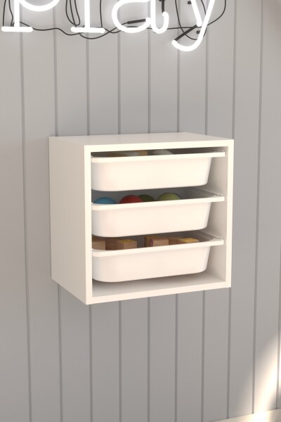 FRONTI Nástěnný víceúčelový úložný box VERA - bílý