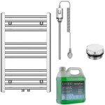 CERANO Koupelnový elektrický radiátorový set Benito - 300W - chrom - 700x450 mm