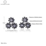 Náušnice Swarovski Elements Snowflake - sněhová vločka, Černá