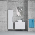 Kielle - Idolio Vysoká skříňka závěsná 155x35x35 cm, lesklá bílá 50224010