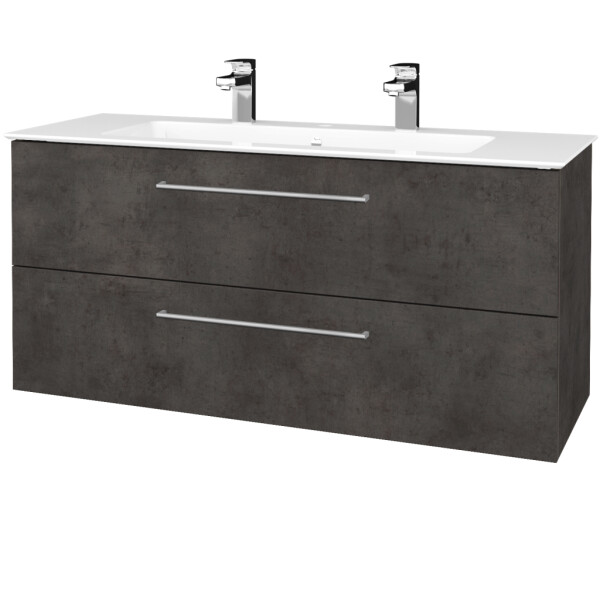 Dřevojas - Umyvadlová skříňka GIO SZZ2 120 - D16 Beton tmavý / Úchytka T04 / D16 Beton tmavý 406943E