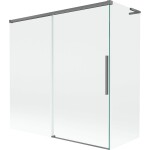 MEXEN/S - Rox L vanová zástěna 2-křídlová posuvná 160 + 80 x 150, transparent, grafit metal 8C9L-160-080-95-00