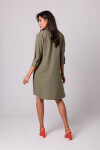 Dámské rozšířené košilové šaty B257 olivové - BEwear L