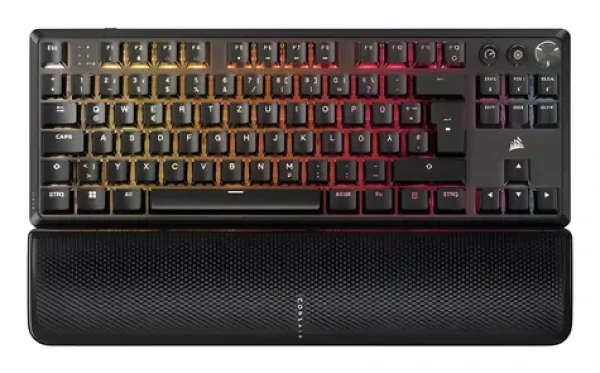 Corsair K70 Core TKL černá / Herní klávesnice / bezdrátová / mechanická / Corsair MLX Red / RGB / DE Layout (CH-914901E-DE)