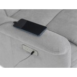 Polohovací křeslo s elektrickým ovládáním, potah stříbrná látka