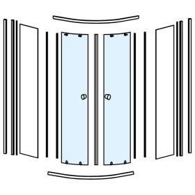 AQUALINE - Sklo pro HLS900Y, pohyblivá část NDHLS900Y-2