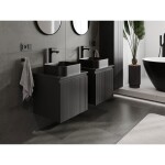 MEXEN/S - Rivel koupelnová skříňka pod umyvadlo 50 cm s deskou, 1 šuplík, reliéf , černá mat 91A20-05047-1-BFC71