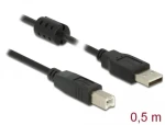 Delock Kabel USB 2.0 A (M) - USB 2.0 B (M) 0.5m černá (84894)